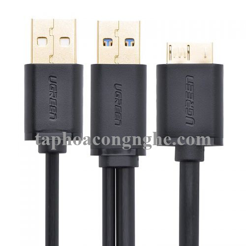 Ugreen 10898 0.5M màu Đen Cáp USB 3.0 sang MICRO USB 3.0 cho ổ cứng hỗ trợ nguồn US140 30010898